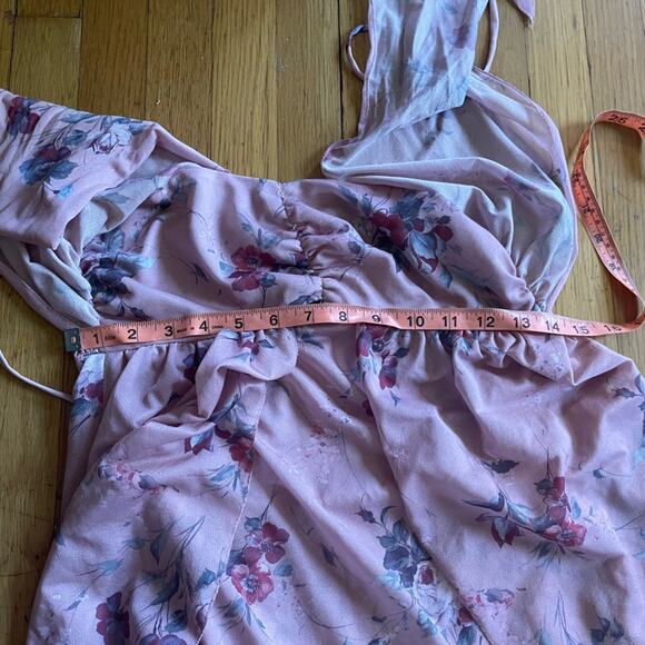 70s Vintage Pink Floral Halter - Picture 5 of 7
